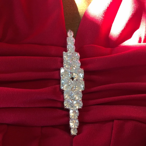 Ruby red cocktail party dress rhinestone jewels Y2K homecoming dance NWT 💃🏻 - Picture 15 of 16